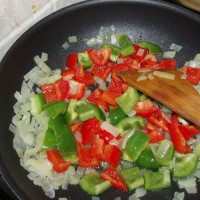 Kuřecí korai - smažení zeleniny